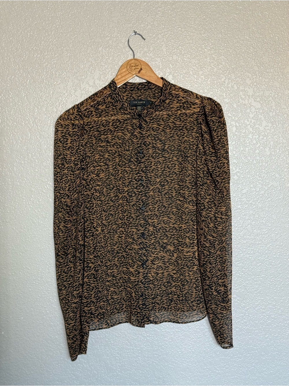 Ted Baker ammbre puff shoulder sheer top